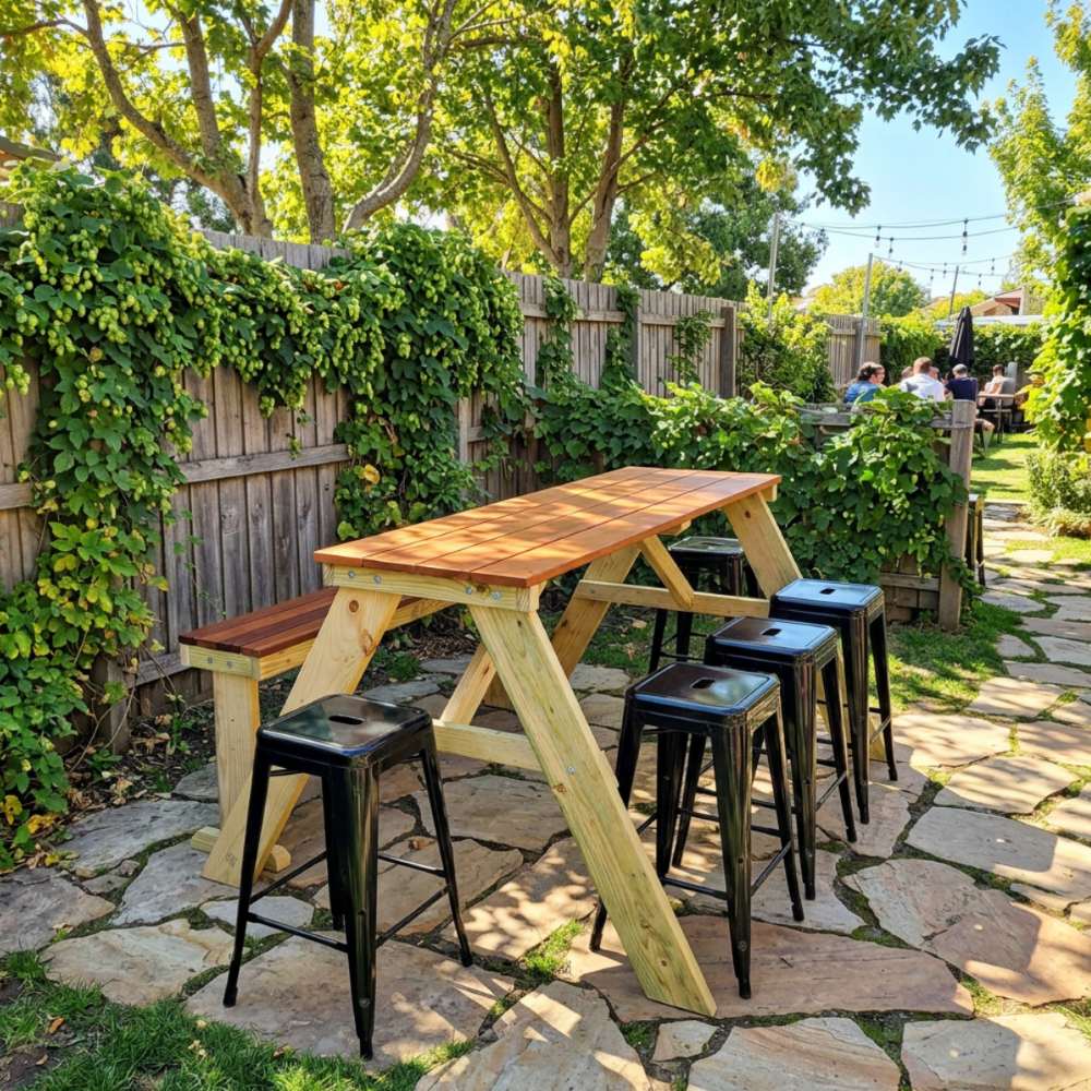 A Frame cocktail style table - seats 10 A Frame Cocktail style table