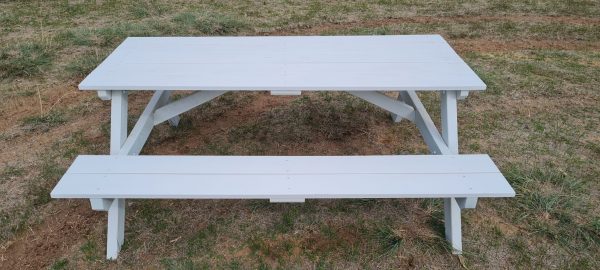 White A frame picnic table